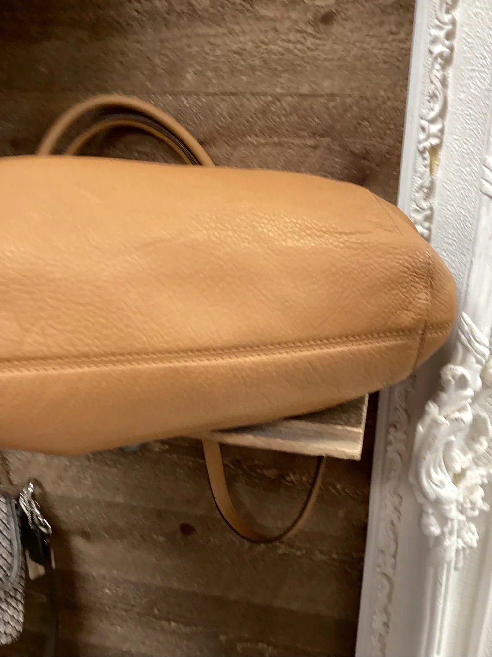 Michael Kors Caramel/Tan Pebbled Leather Shoulder Bag with MK Emblem